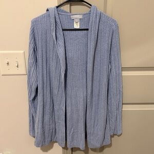 Barefoot Dreams Namaste Rib Hooded Cozychic Ultra Lite Knit Cardigan